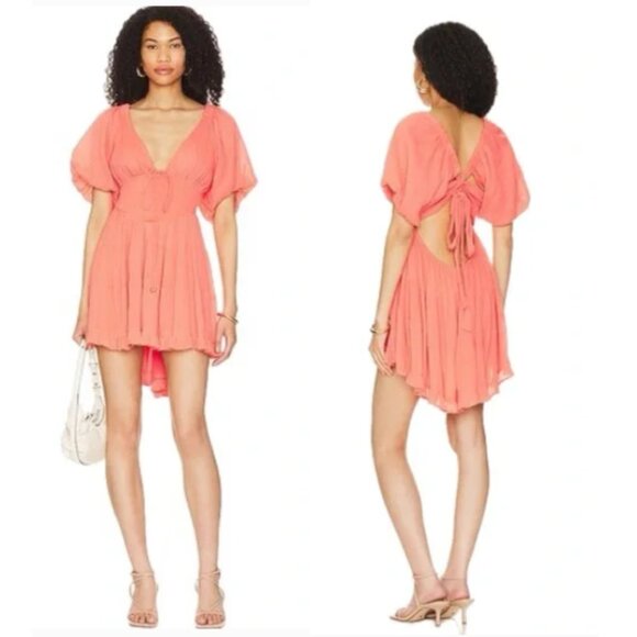 Free People Perfect Day Mini Dress in Watermelon Small - Picture 15 of 16